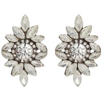 Nadia Ice Daisy Crystal Stud Earrings 